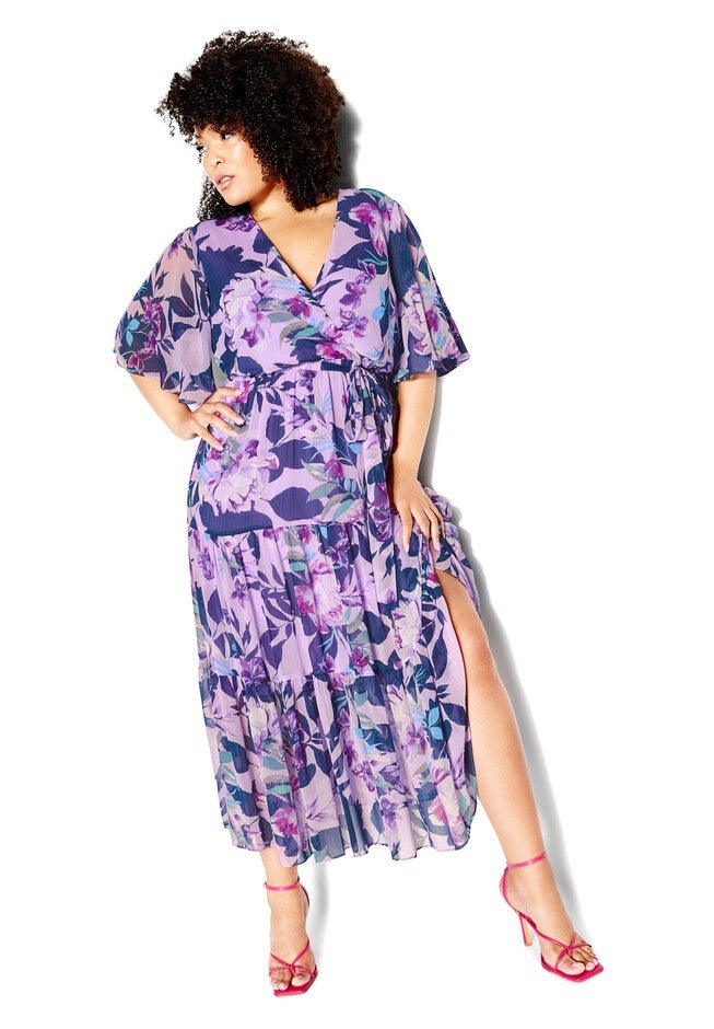 Stephanie Print Maxi Dress - lilac, PURPLE, alternate image number null