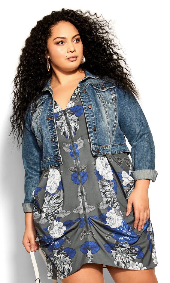 Epic Floral Tunic - slate, GREY, alternate image number 3
