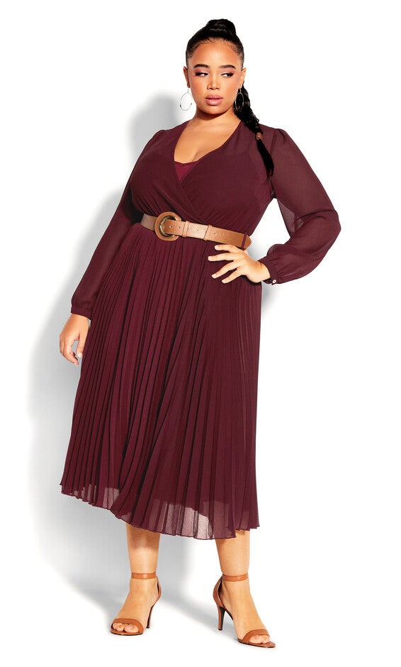 Precious Pleat Dress - oxblood, RED, hi-res image number 0