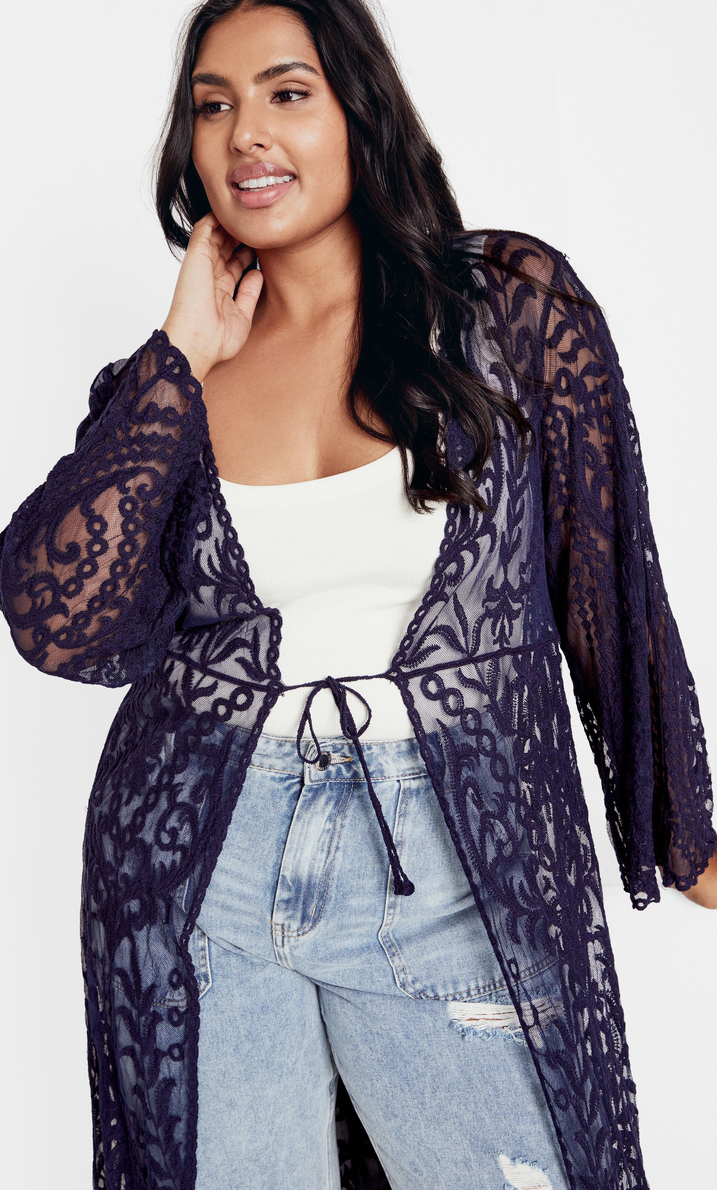 Pretty Thing Duster - navy, BLUE, alternate image number 1