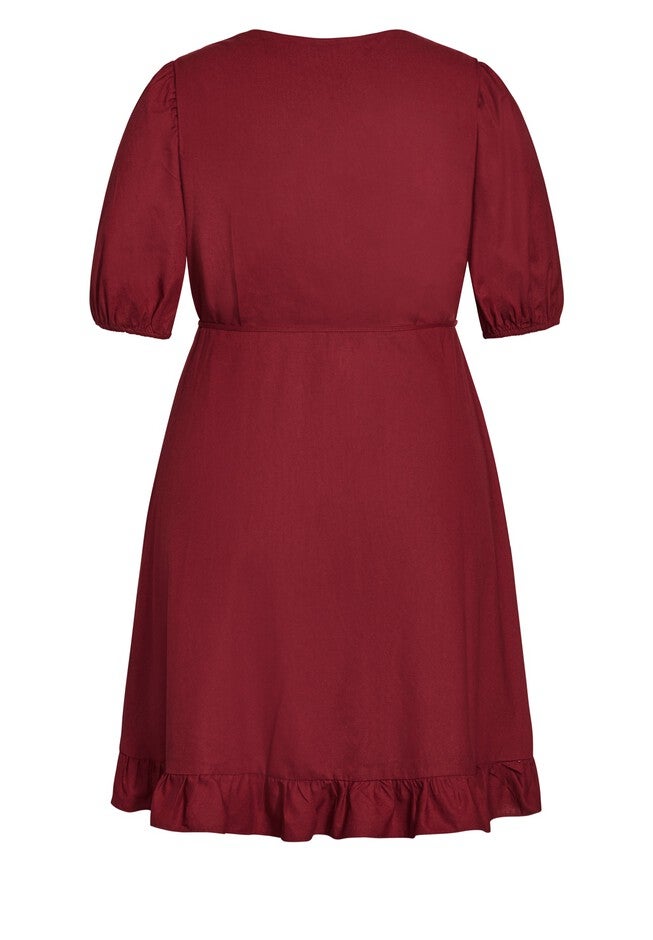 Ruffle Dreams Dress - pomegranate, RED, alternate image number null