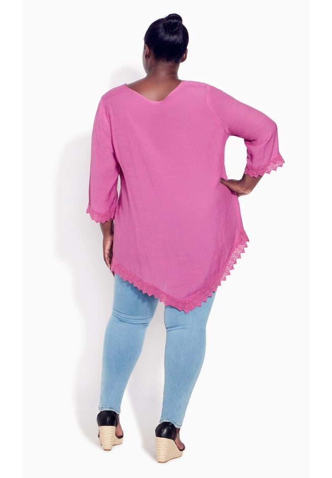 Ellie Pintuck Lace Top, ORCHID, alternate image number 4