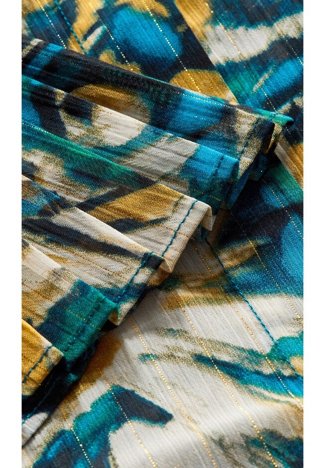Perla Pleat Print Shirt, PAPILLON, alternate image number 5