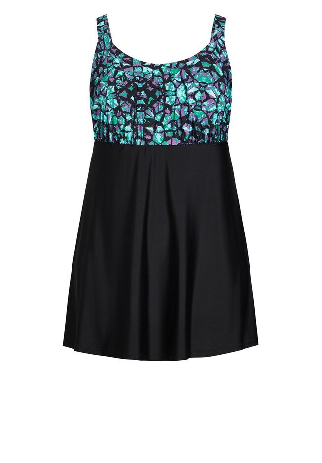 Empire Print Swim Dress, BAHAMAS, alternate image number 2