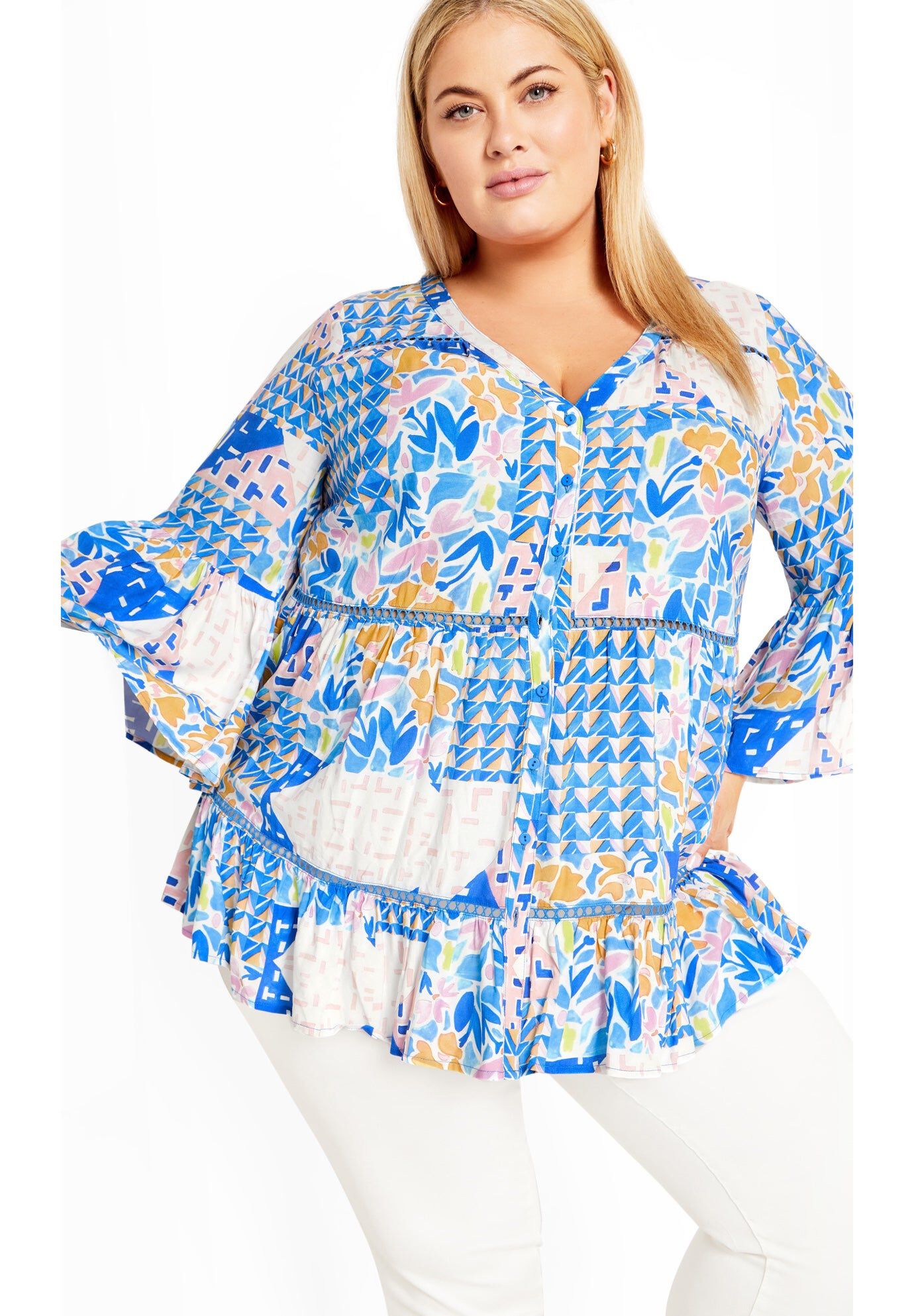 Laura Print Shirt, CONEY ISLAND, hi-res image number 0