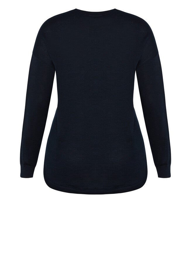 Tully Curved Hem Sweater, MIDNIGHT, alternate image number null