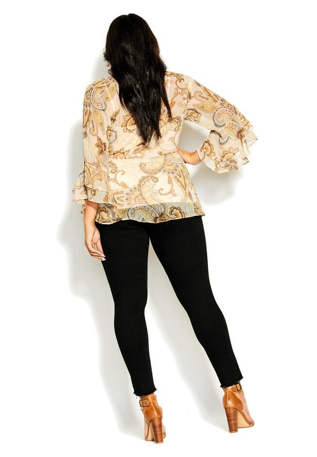 Paisley Flutter Top - neutral, BEIGE, alternate image number 5
