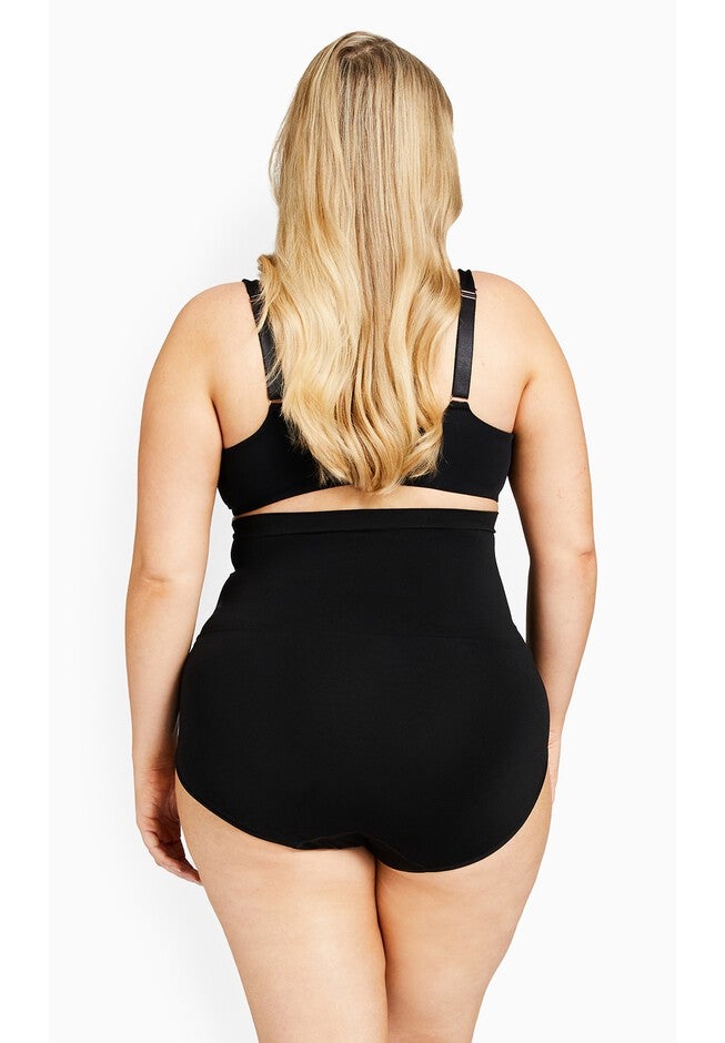 Hi Waist Shaper Brief, BLACK, on-hover image number 1