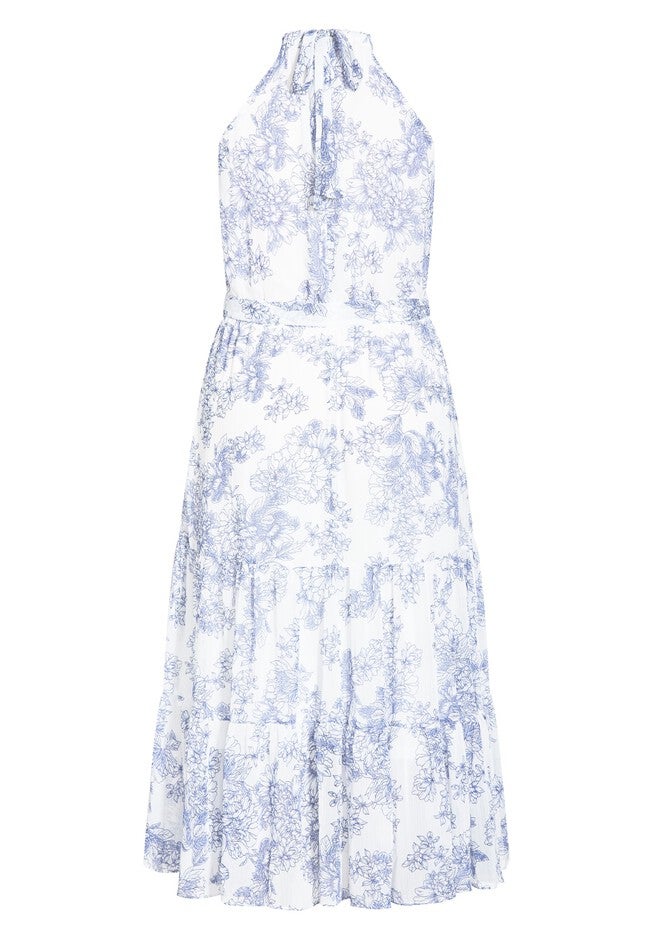 Zen Halter Neck Maxi Dress - ivory, WHITE, alternate image number 3