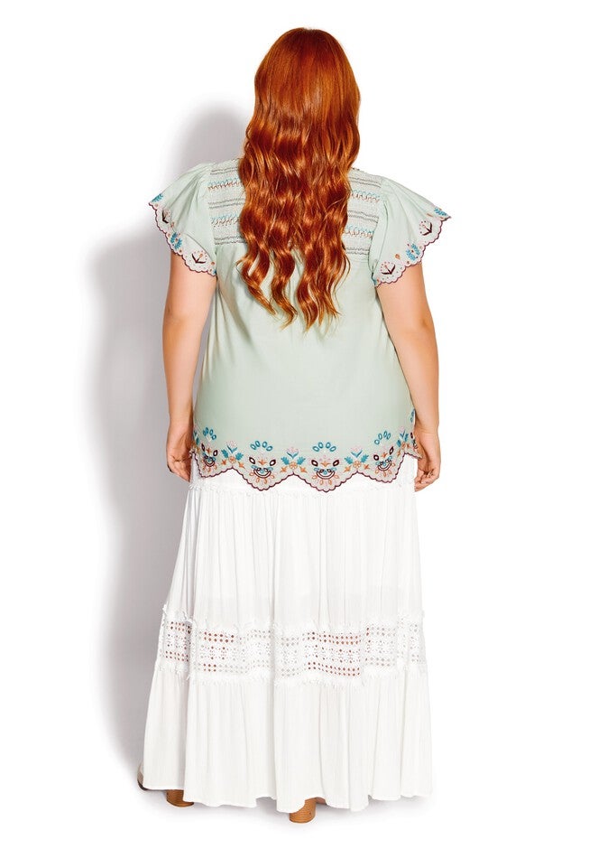 Freefall Embroidered Top - minty, GREEN, alternate image number null