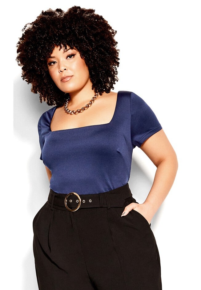 Suited Sleeve Top - navy, BLUE, hi-res image number null