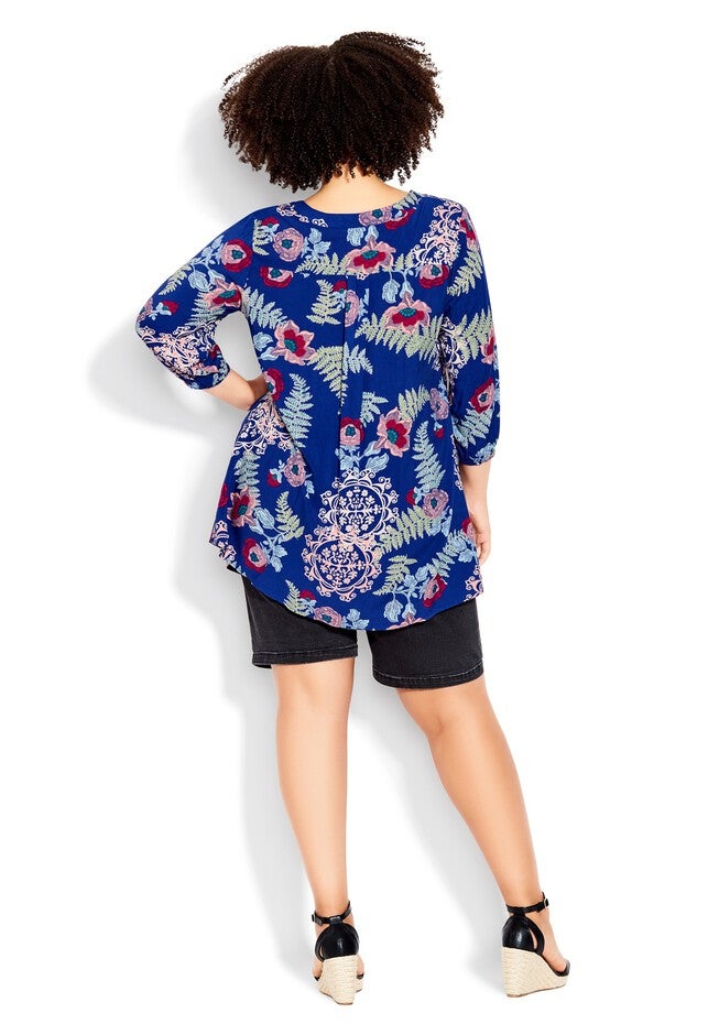 Kera Pintuck Tunic, BLUE EASE, alternate image number null