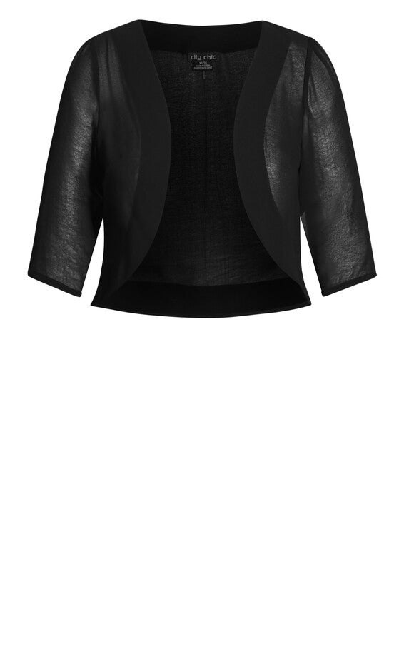 Chiffon Shrug - black, BLACK, alternate image number 4