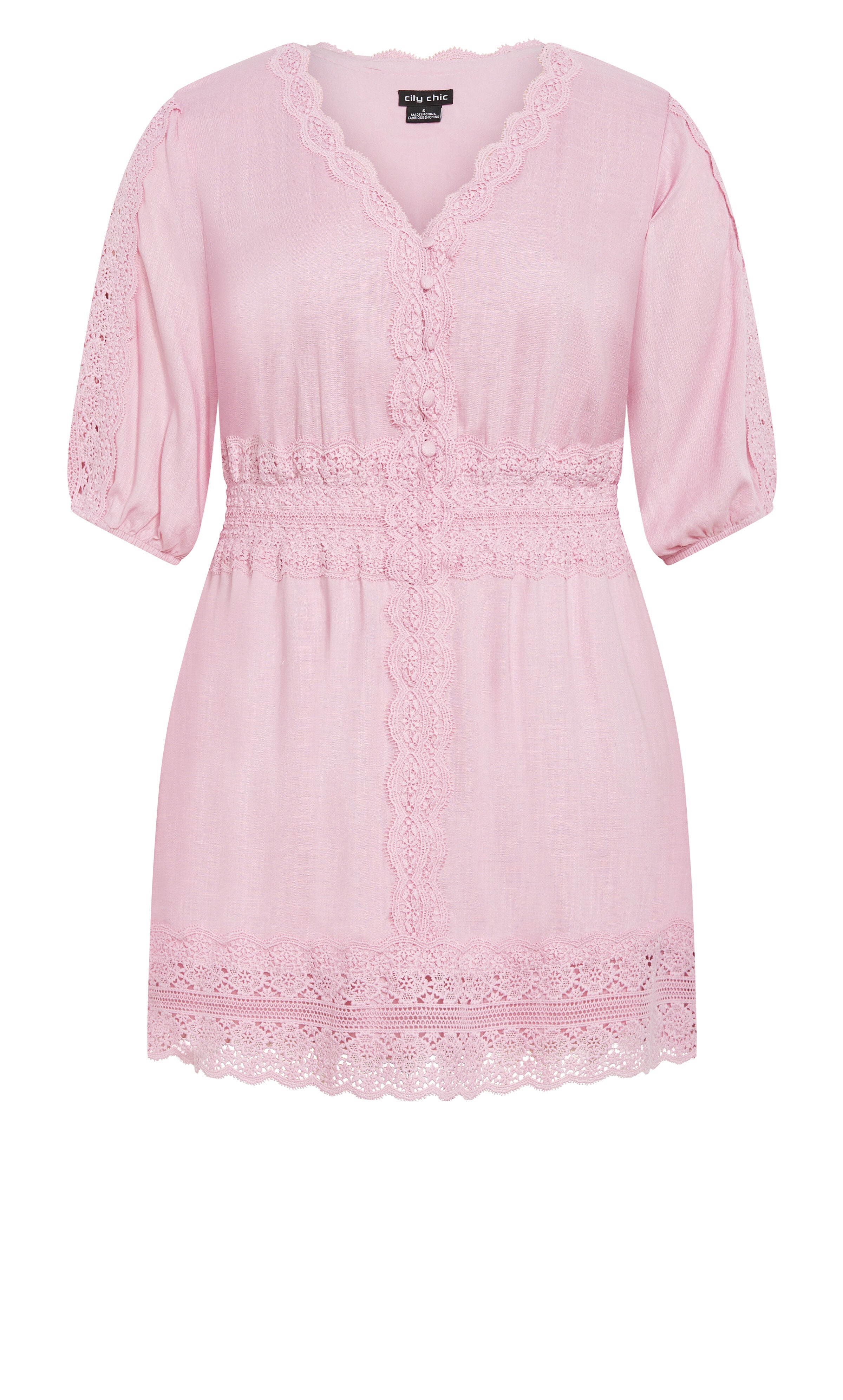 Belle V Neck Mini Dress - pink rose, PURPLE, alternate image number 3