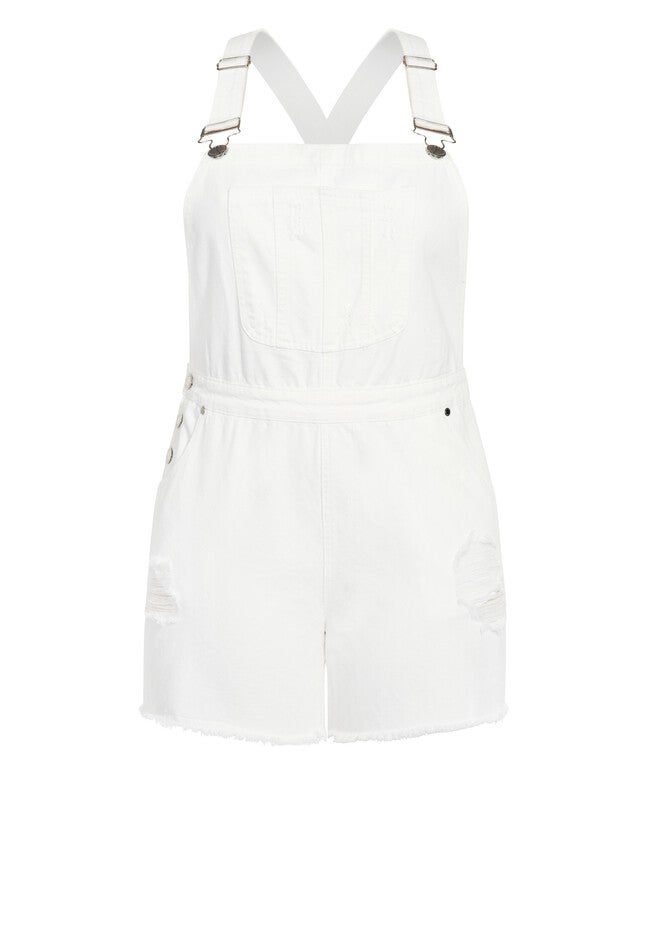 90's Overalls Short - ivory, WHITE, alternate image number 4