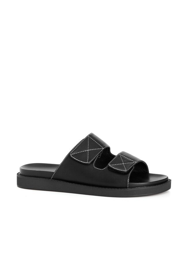 WIDE FIT Stitch Sandy Slide - black, BLACK, hi-res image number null