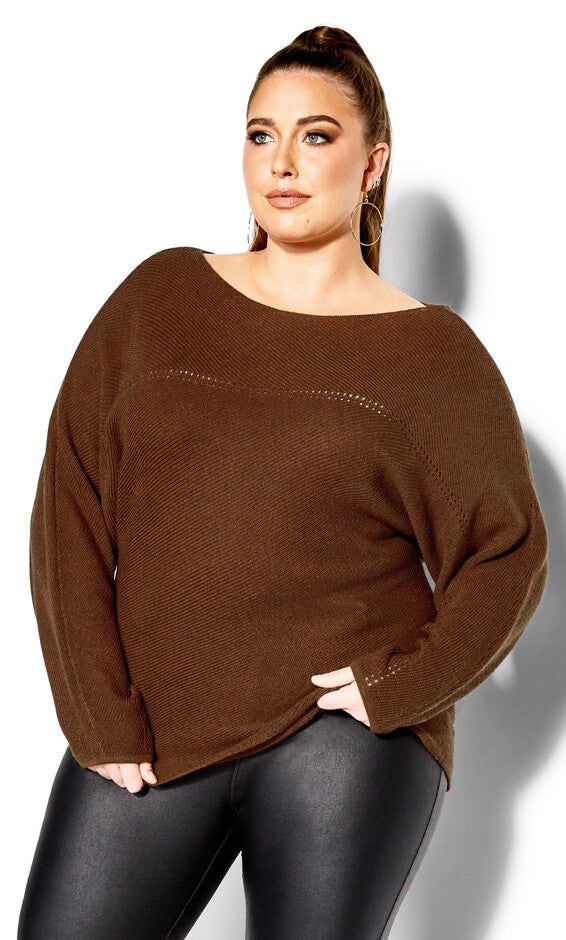 Romance Sweater - copper, BROWN, alternate image number 3