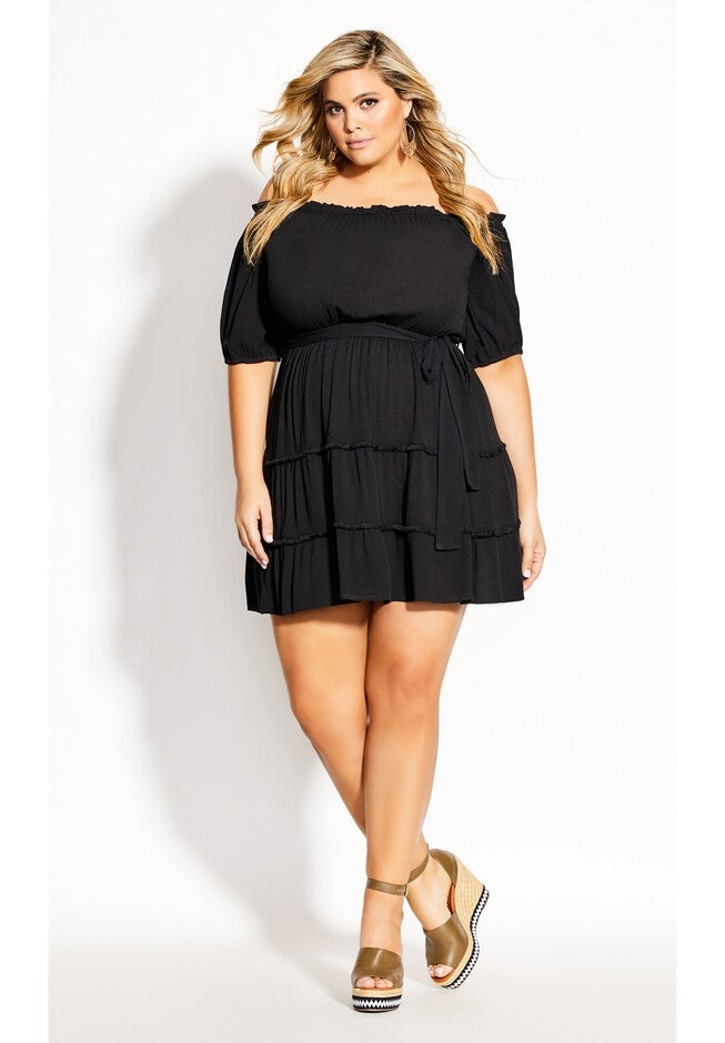 Fiesta Fringe Dress - black, BLACK, hi-res image number 0