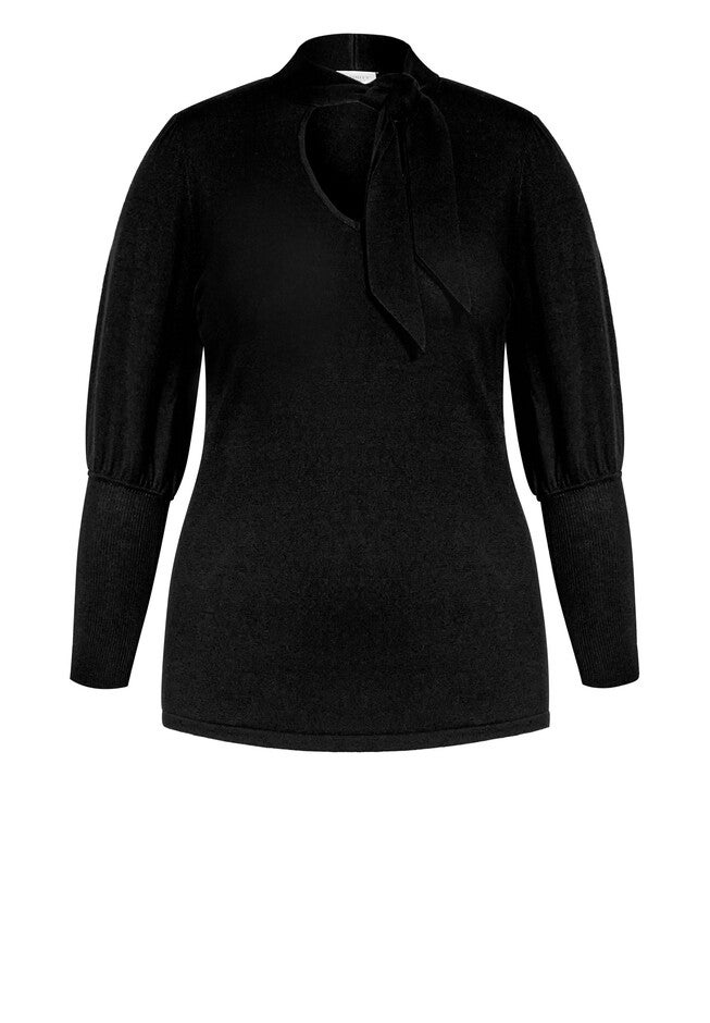 Soft Tie Sweater - black, BLACK, alternate image number 3