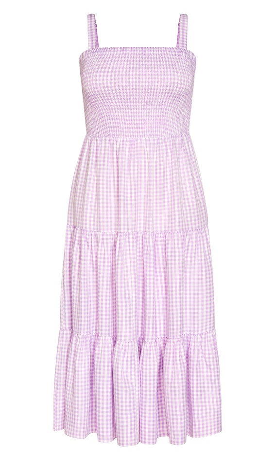 Gingham Maxi Dress - lavender, PURPLE, alternate image number 2