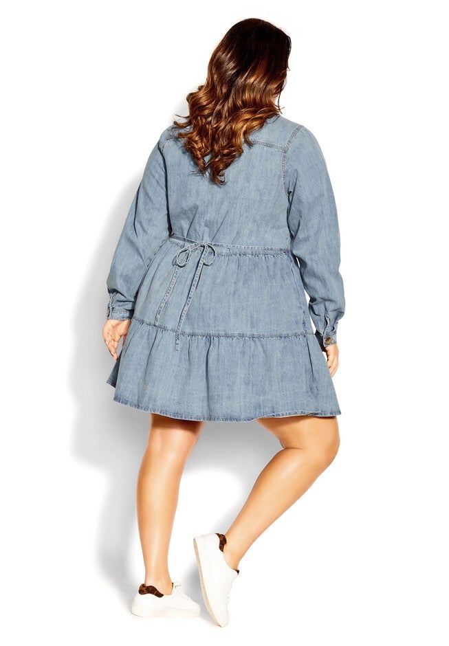 Renegade Denim Dress - light wash, BLUE, on-hover image number 1