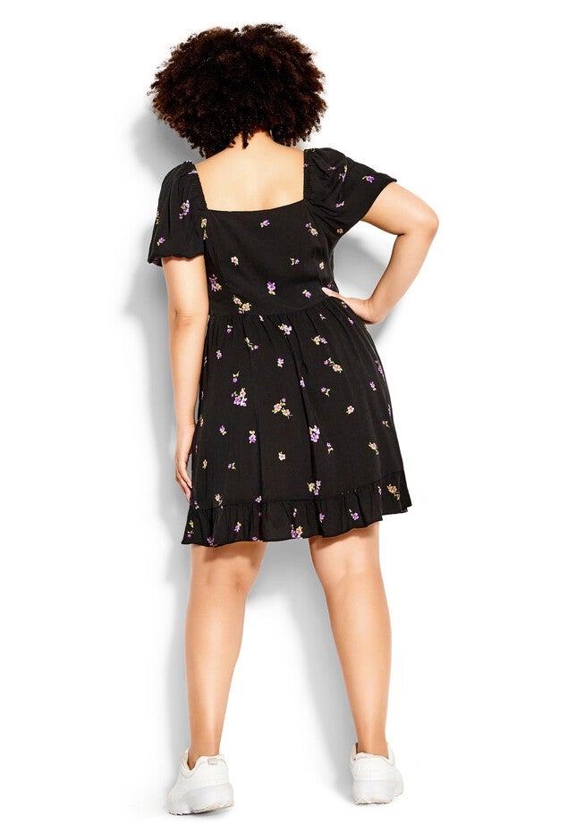 Sweet Petal Short Sleeve Dress - black, BLACK, on-hover image number null