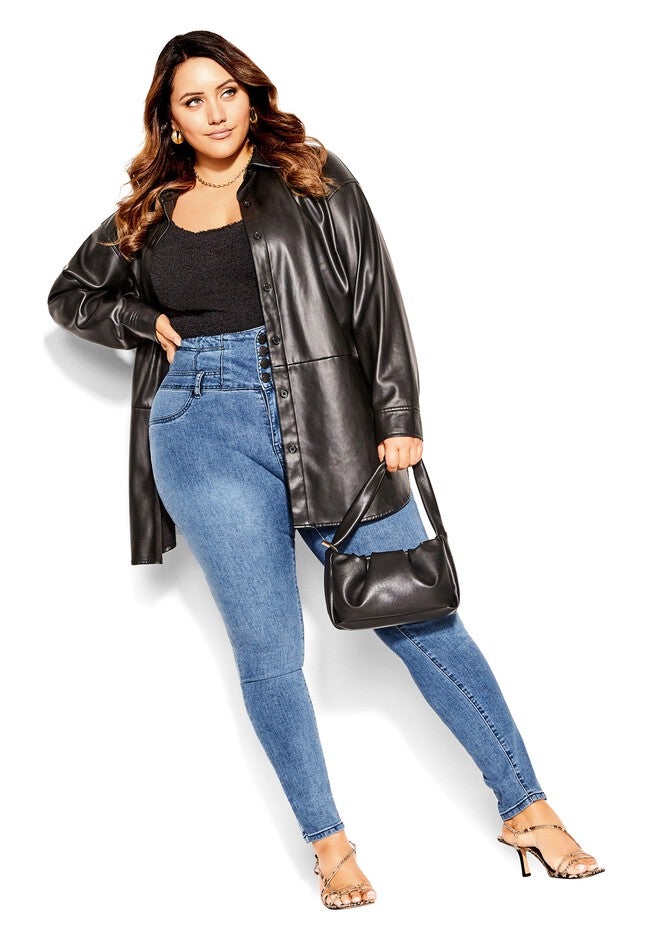 Harley Corset Skinny Short Jean - denim, BLUE, alternate image number null