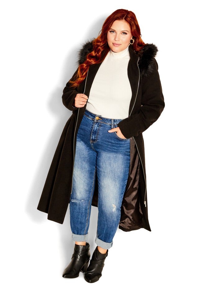 Miss Mysterious Coat - black, BLACK, on-hover image number 1