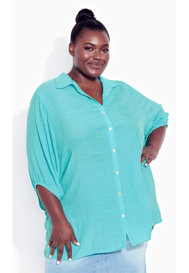Renata Longline Shirt, TURQUOISE, hi-res image number null