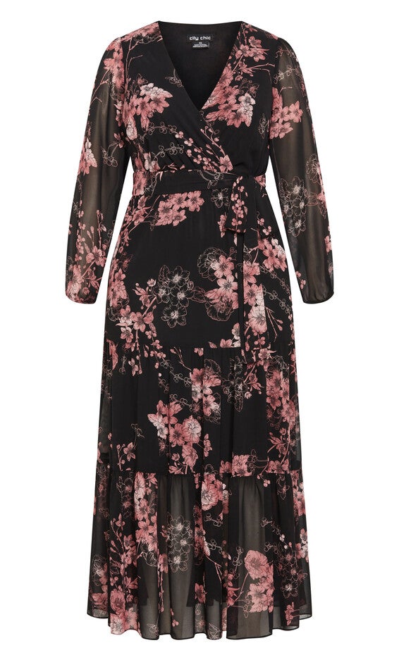 Bold Blossom Maxi Dress - black, BLK BOLD BLSM, alternate image number null