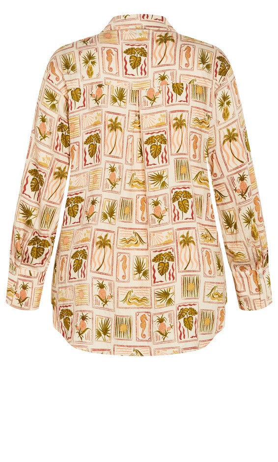 Bella Print Shirt - print, PINK, alternate image number null
