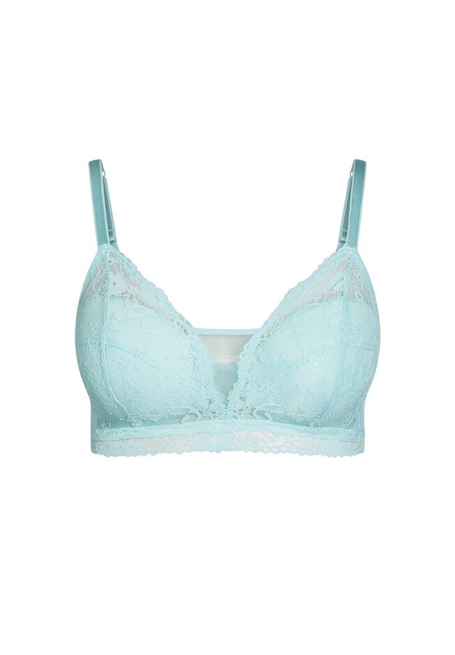 Wire Free Lace Bra - powder blue, BLUE, alternate image number 2