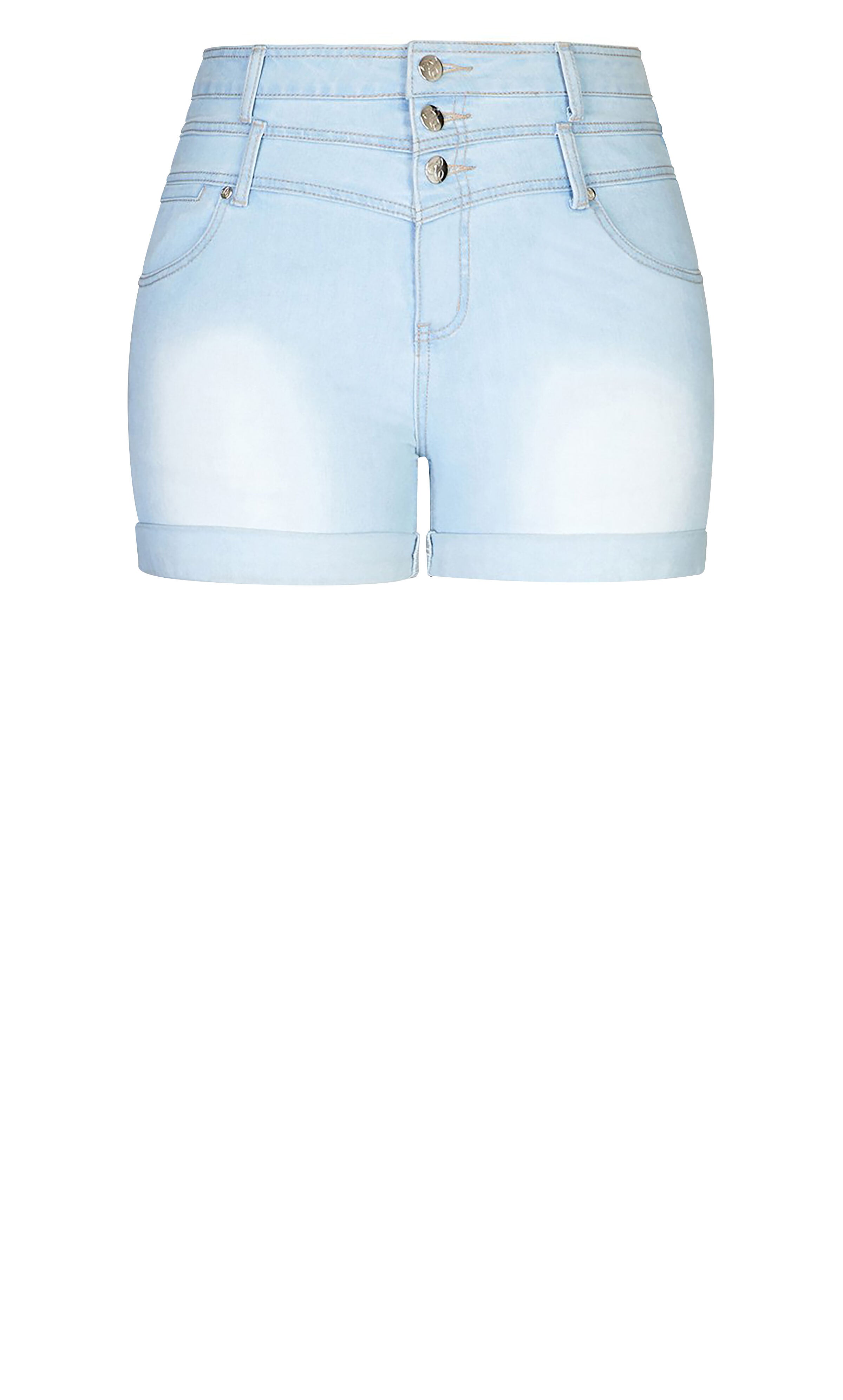 High Waist Light Short - denim, BLUE, alternate image number 4