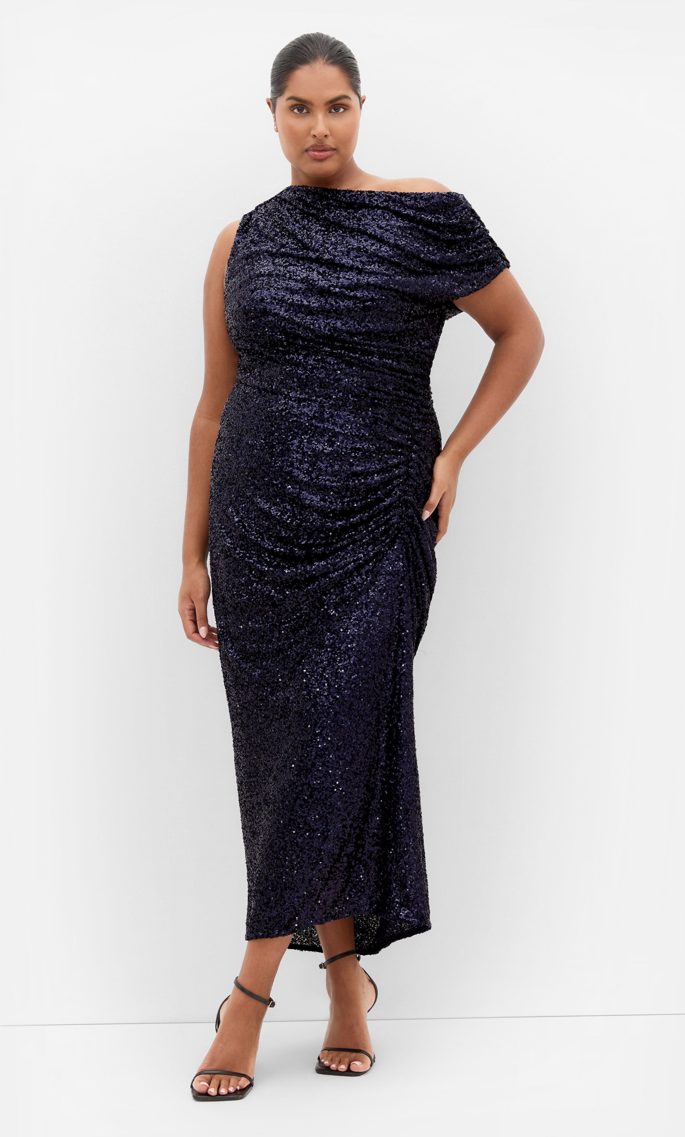 Sequin Star Off Shoulder Maxi Dress
