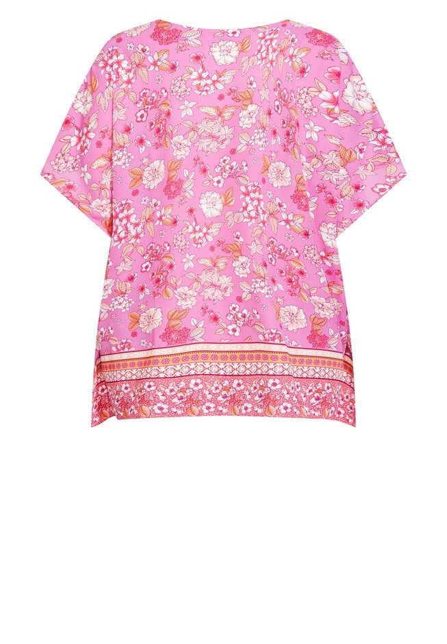 Tie Detail Poncho, PINK, alternate image number null