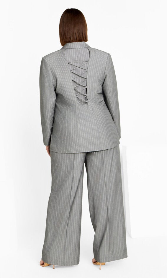 Jazmin Pinstripe Jacket - silver, GREY, alternate image number 3