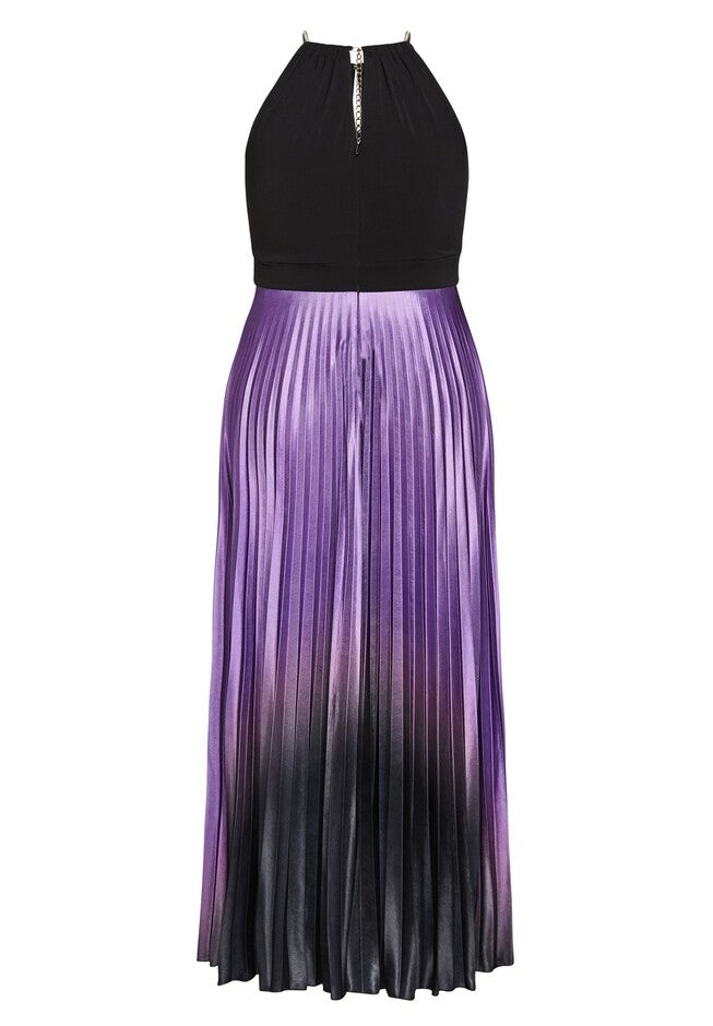Pleated Ombre Maxi Dress - petunia, PURPLE, alternate image number null