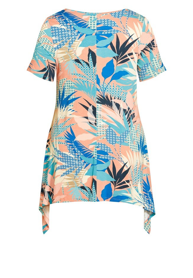 Ayla Mesh Sleeve Tunic, PINK PALM SPRINGS, alternate image number null