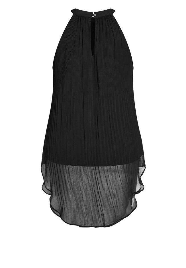 Pleated Crush Top - black, BLACK, alternate image number 4