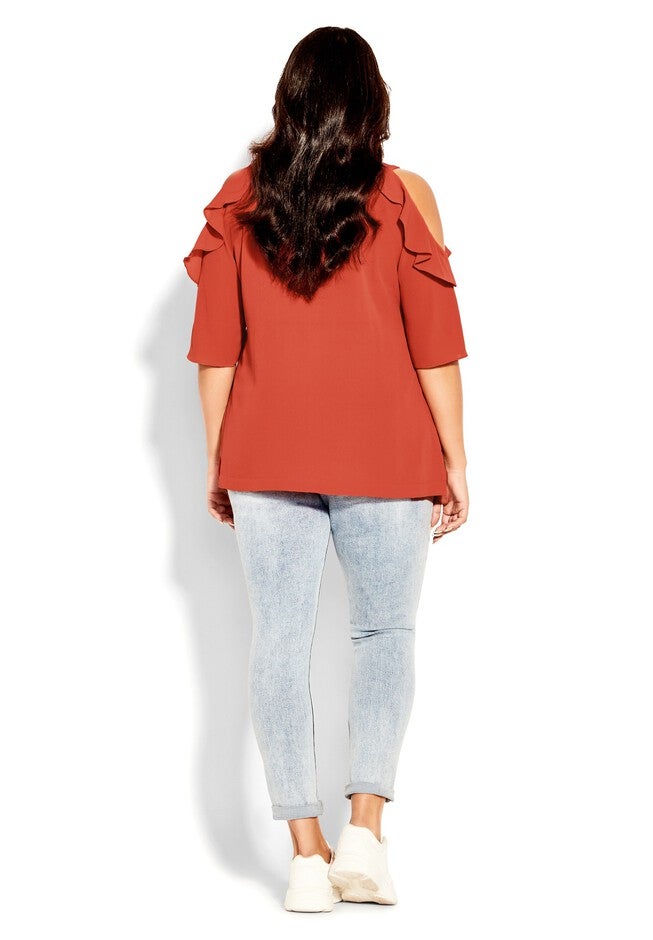 Wild Sleeve Top - coral, ORANGE, alternate image number 5