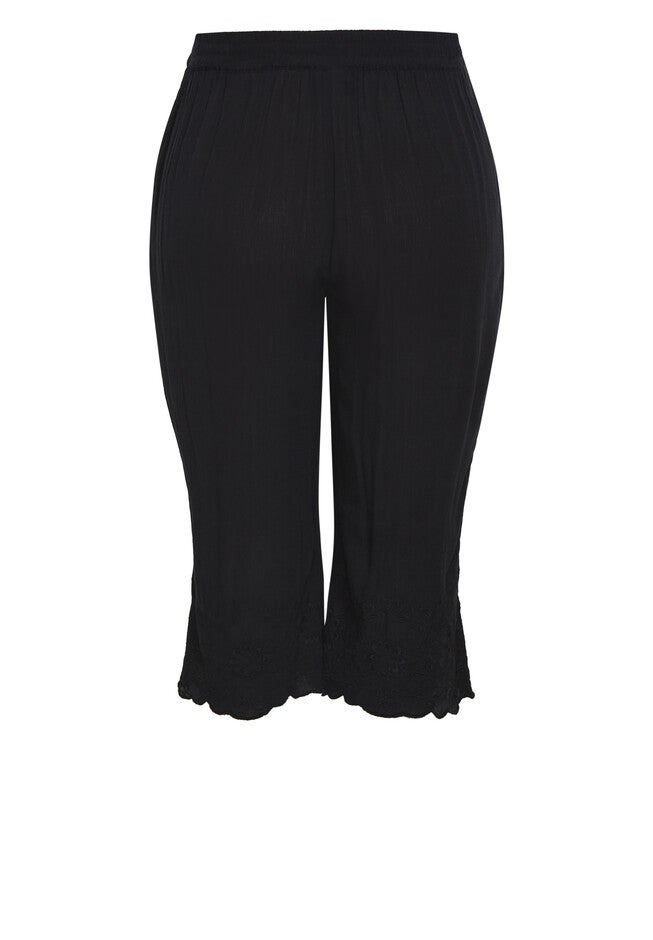 Embroidered Hem Pant, BLACK, alternate image number 5