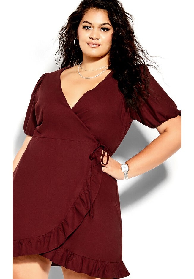 Ruffle Dreams Dress - pomegranate, RED, on-hover image number null
