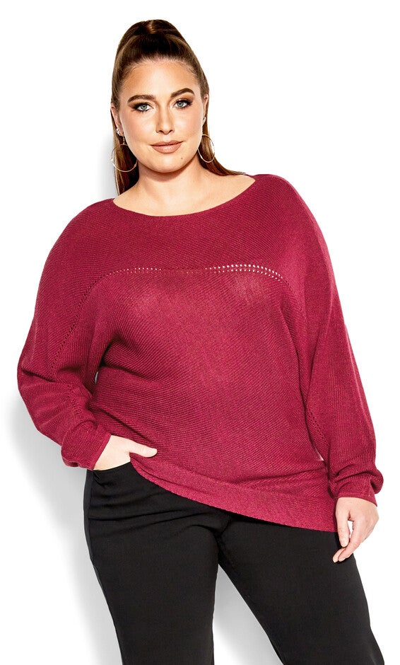 Romance Sweater - sangria, RED, hi-res image number 0