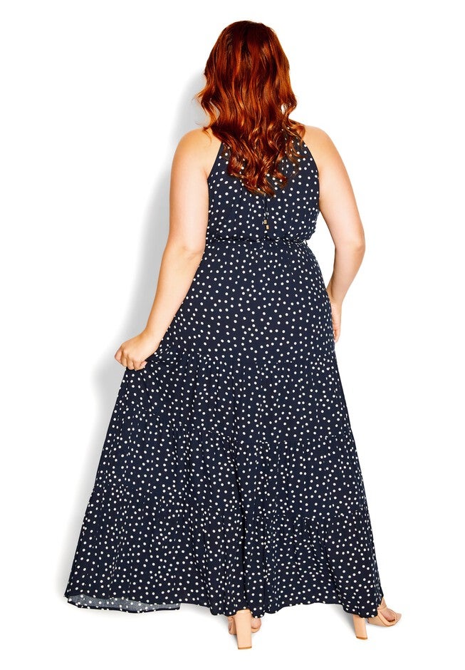 Tier Spot Maxi Dress - navy, BLUE, alternate image number 4