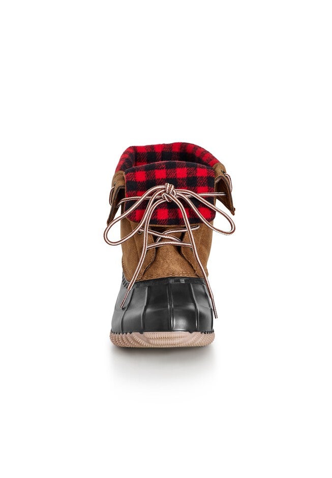 Fold Over Collar Boot, BROWN, alternate image number 4