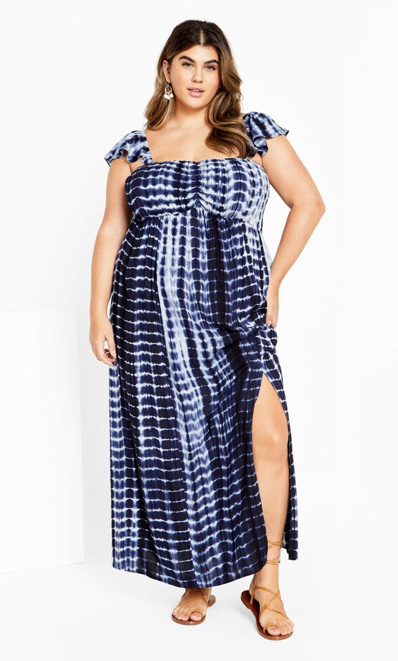 Tiarne Tie Dye Maxi Dress - blue tie dye, BLUE TIE DYE, hi-res image number null