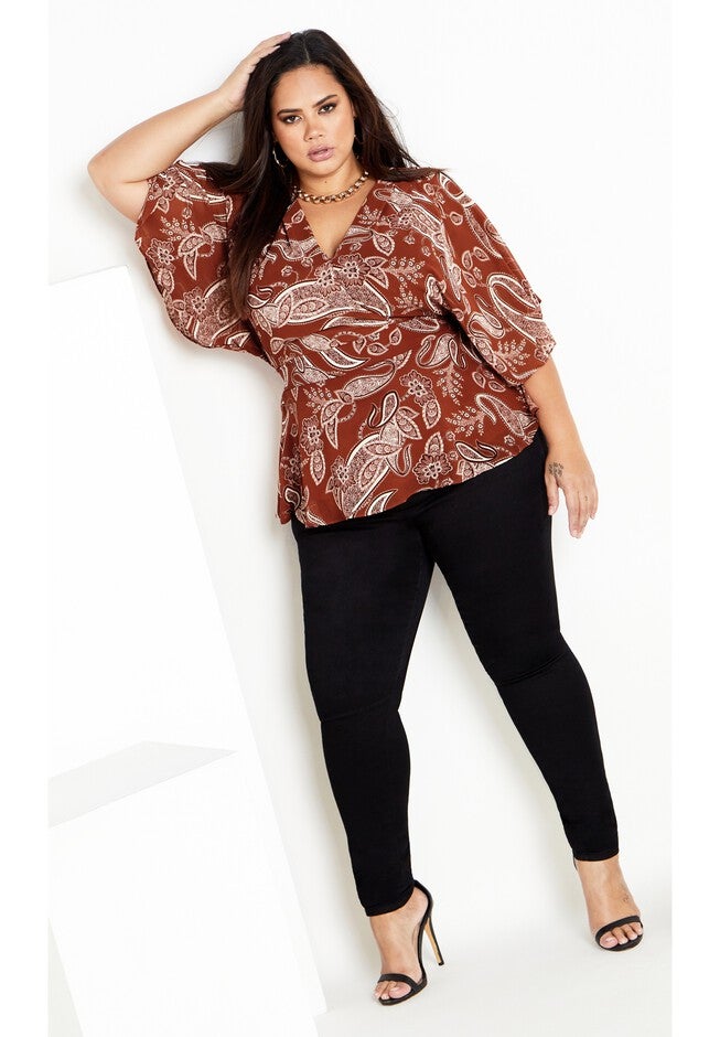 Paisley Top - ginger, ORANGE, hi-res image number null