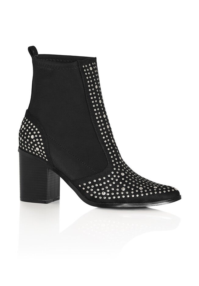 WIDE FIT Rock Stud Boot - black, BLACK, hi-res image number null