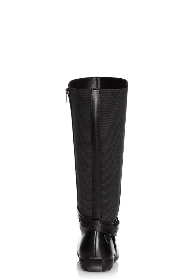 Vera Flat Tall Boot, BLACK, alternate image number null