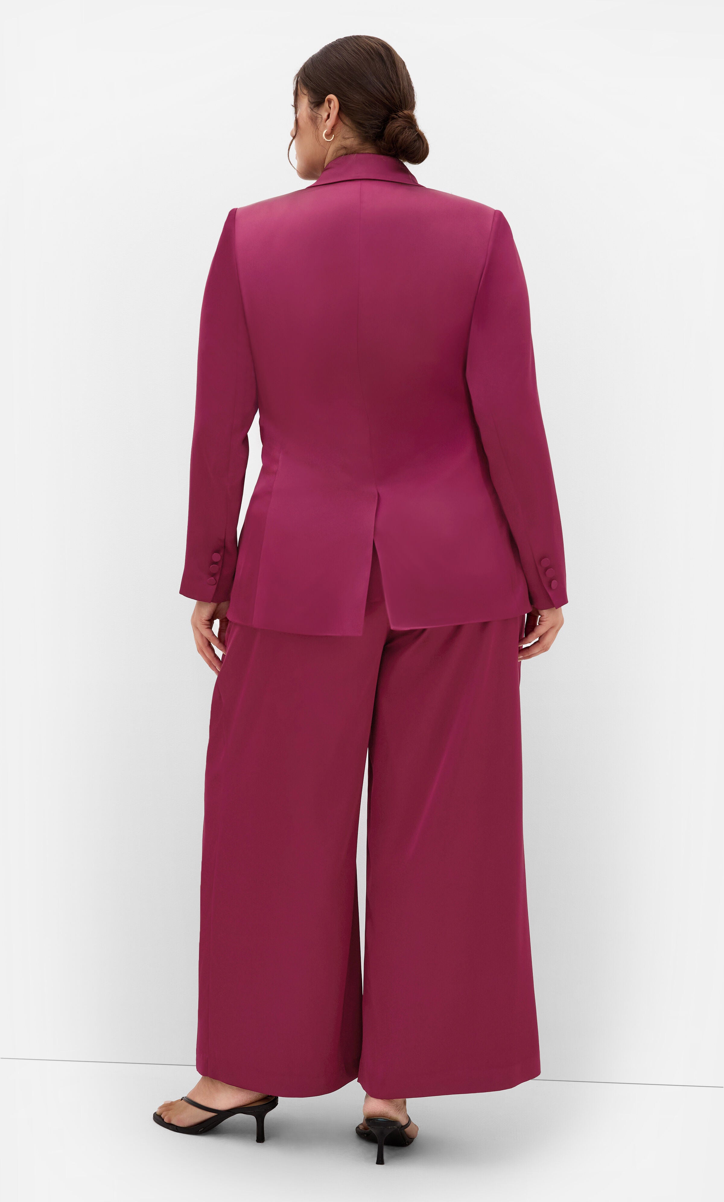 Rylie Satin Blazer, RED, alternate image number 2